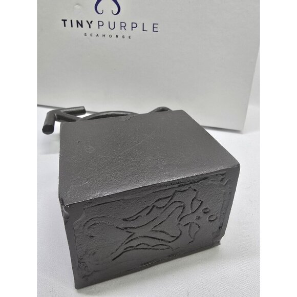 Tiny Purple Seahorse LGBTQIA+ Cast Iron Male With Symbols Book Ends- Set Of 2 - Picture 7 of 14